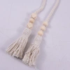 Rèm Bohemian 2 chiếc hạt gỗ móc tua phong cách vintage cho phòng khách, ngủ, bếp 8