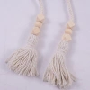 Rèm Bohemian 2 chiếc hạt gỗ móc tua phong cách vintage cho phòng khách, ngủ, bếp 9