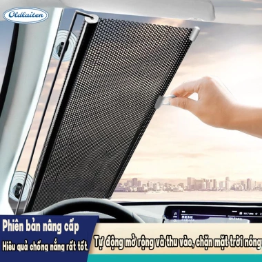 Rèm che nắng tự cuộn gọn gàng, chống tia UV cho ô tô & cửa kính - Đa kích cỡ