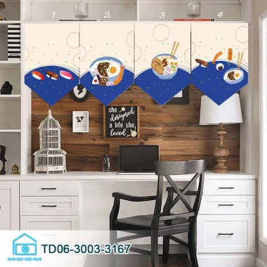 Rèm cờ tam giác phong cách Nhật Bản - Rèm cửa ngắn trang trí phòng khách, bếp, giảm giá chỉ 88.000₫