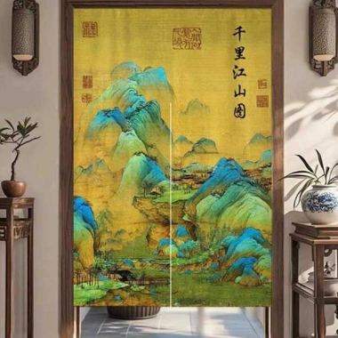 Rèm cửa cổ điển Trung Quốc - tranh phong cảnh, che nhà bếp, vách ngăn tắm, vải, giảm còn 194.400đ, giá gốc 252.720đ 2