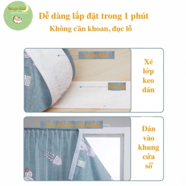 Rèm cửa dán tường chống nắng - Trang trí cửa sổ phòng khách & ngủ, dễ lắp đặt không khoan đục, giá 62.000₫ 8