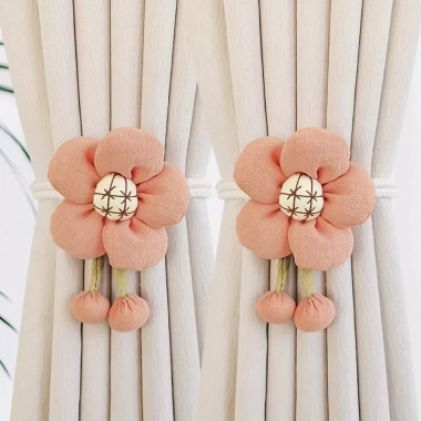 Rèm Cửa Hoa Vải Dễ Thương - Kẹp Rèm Phong Cách Hàn Quốc Giá Ưu Đãi 55k 3
