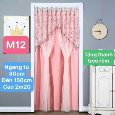 Rèm cửa kèm thanh treo không khoan Tranh trí phòng khách, phòng ngủ, đường luồng Đánh cườm