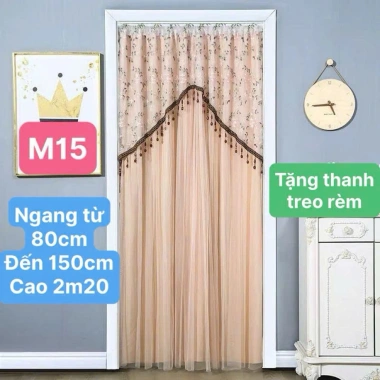 Rèm cửa kèm thanh treo không khoan Tranh trí phòng khách, phòng ngủ, đường luồng Đánh cườm