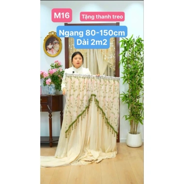 Rèm cửa kèm thanh treo không khoan Tranh trí phòng khách, phòng ngủ, đường luồng Đánh cườm