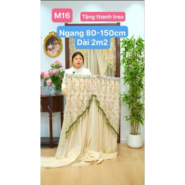 Rèm cửa kèm thanh treo không khoan Tranh trí phòng khách, phòng ngủ, đường luồng Đánh cườm