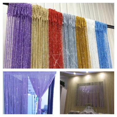 Rèm Cửa Kim Tuyến 1mx2m Sợi Dù Vách Ngăn Phòng Trang Trí Nhà Cửa Decor Sân Khấu 90.000đ