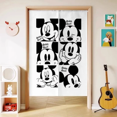 Rèm Cửa Mickey Phim Hoạt Hình Cho Phòng Ngủ Trẻ Em Khối Phòng Nửa Rèm Đục Lỗ Thiết Kế Mới Giá Ưu Đãi 194.400đ