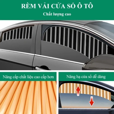 Rèm cửa ô tô ININ bộ combo vải bóng chống nắng 4-7 chỗ, hút nam châm cao cấp tiện lợi
