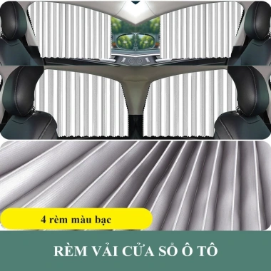 Rèm cửa ô tô ININ bộ combo vải bóng chống nắng 4-7 chỗ, hút nam châm cao cấp tiện lợi
