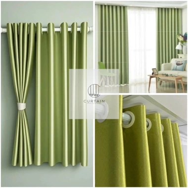 Rèm cửa phòng ngủ cao cấp xanh lá chống nắng treo tường - Sang trọng, giá chỉ 112.000₫