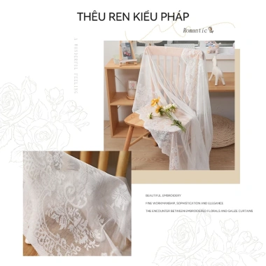 Rèm cửa ren FDM kiểu Pháp 1m3x2m cột kính thiên văn - Lắp đặt không khoan, chỉ 75.000₫ 3 Rèm cửa ren FDM kiểu Pháp 1m3x2m cột kính thiên văn - Lắp đặt không khoan, chỉ 75.000₫ 3