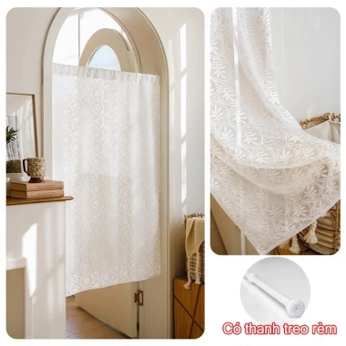 Rèm cửa ren FDM kiểu Pháp 1m3x2m cột kính thiên văn - Lắp đặt không khoan, chỉ 75.000₫
