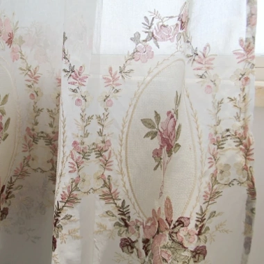 Rèm Cửa Sổ Vải Tuyn Thêu Hoa Hồng - Thiết Kế Lãng Mạn, Giá Ưu Đãi 186k 5