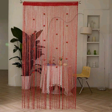 Rèm cửa treo tường hoa hồng kim tuyến 1x2m – Giá ưu đãi 95.500đ, phong cách sang trọng, che nắng hiệu quả
