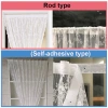 Rèm cửa tự dính ren Jacquard, lọc sàn, giặt được, móc & chốt, phân vùng đa năng 3