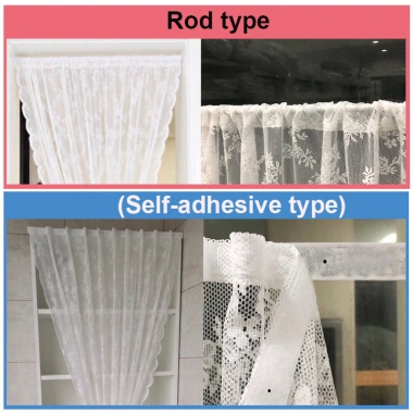 Rèm cửa tự dính ren Jacquard, lọc sàn, giặt được, móc & chốt, phân vùng đa năng 3 Rèm cửa tự dính ren Jacquard, lọc sàn, giặt được, móc & chốt, phân vùng đa năng 3