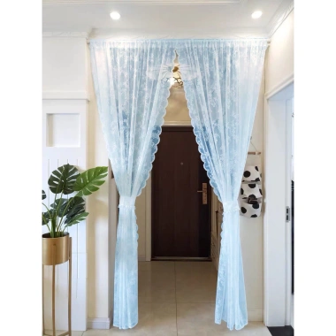 Rèm cửa tự dính ren Jacquard, lọc sàn, giặt được, móc & chốt, phân vùng đa năng 7 Rèm cửa tự dính ren Jacquard, lọc sàn, giặt được, móc & chốt, phân vùng đa năng 7