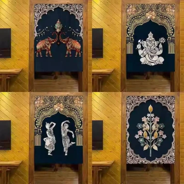 Rèm Cửa Vách Ngăn Thái Lan Vintage Dân Tộc - Vải Dày, Nửa Rèm Phòng Ngủ, Giá 19.44K