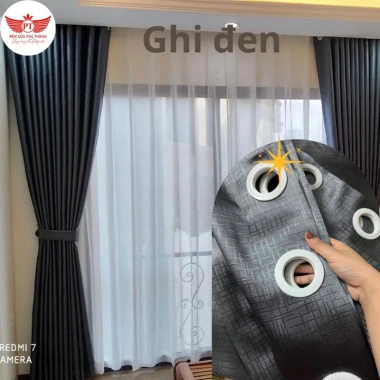 Rèm cửa vải gấm cao cấp phòng ngủ, che nắng 99% cản nhiệt 24/9, chỉ 130.000₫