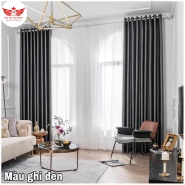 Rèm cửa vải gấm cao cấp phòng ngủ, che nắng 99% cản nhiệt 24/9, chỉ 130.000₫