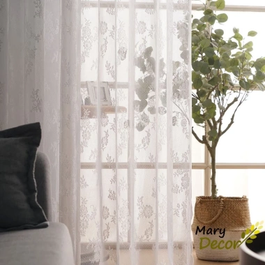 Rèm cửa vải ren, voan hoa xinh xắn - Thiết kế vintage sang trọng, chỉ 99.110 VND