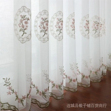 Rèm Cửa Vải Tuyn Mỏng Nhẹ Thêu Hoa Trắng Trang trí phòng khách, ngủ, cửa trượt 133.901₫ 5
