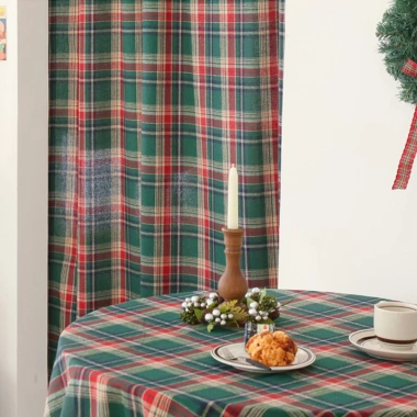 Rèm Cửa Viền Tassel Họa Tiết Caro Tết Rèm Luồn Dán Tường Tiện Lợi Giá 54.000₫