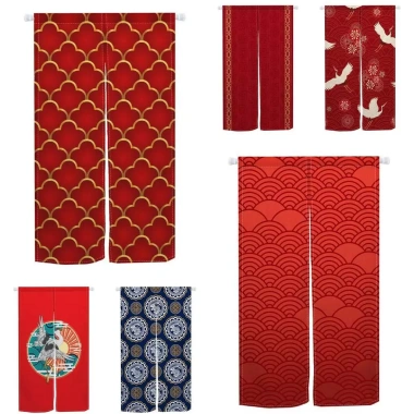 Rèm Cửa Vintage Họa Tiết Hình Học Đỏ Moire Trung Quốc - Giá ưu đãi 194.400₫