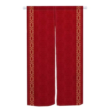 Rèm Cửa Vintage Họa Tiết Hình Học Đỏ Moire Trung Quốc - Giá ưu đãi 194.400₫