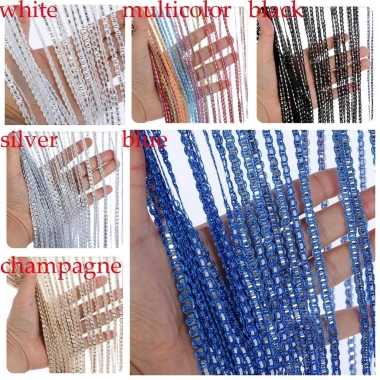 Rèm dây CUXIN phòng khách đính cườm, treo cửa sổ sáng bóng, bộ chia vách ngăn 2