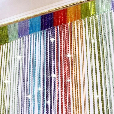 Rèm dây CUXIN phòng khách đính cườm, treo cửa sổ sáng bóng, bộ chia vách ngăn 4