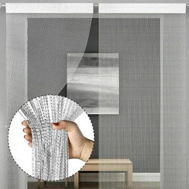 Rèm dây CUXIN phòng khách đính cườm, treo cửa sổ sáng bóng, bộ chia vách ngăn 7