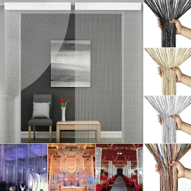 Rèm dây CUXIN phòng khách đính cườm, treo cửa sổ sáng bóng, bộ chia vách ngăn 8