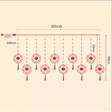 Rèm Đèn Lồng LED Đỏ - Trang Trí Cổng Nhà, Ban Công, Cửa Hàng, Giá 149.000 VNĐ