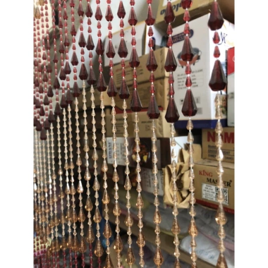 Rèm hạt nhựa nâu - vàng nâu có sẵn, nhiều kích thước, giá ưu đãi 316.000₫