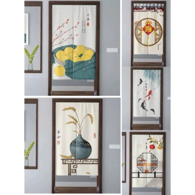Rèm in hoa họa tiết Nhật Bản, bao gồm thanh treo, chỉ 239.000đ