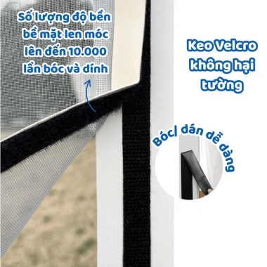 Rèm Lưới Chống Muỗi Tự Dính Cửa Sổ - Velcro, Thoáng Khí, Ngăn Côn Trùng, Giá 46.788₫ - Cozy Home 4