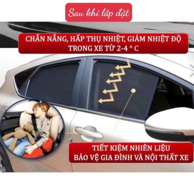 Rèm nam châm dày che nắng Vinfast VF3 chuẩn form, tặng phụ kiện, giá 188k