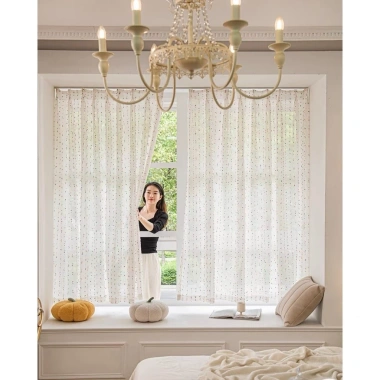 Rèm Ngày Cầu Vồng Sheer cho Phòng Khách - Màn Trượt Langsir Ngắn Nửa, 147.660₫