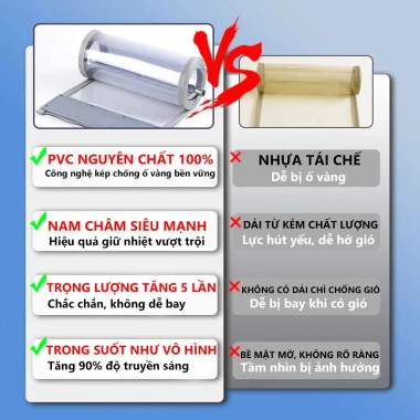 Rèm Nhựa PVC Ngăn Lạnh Trong Suốt Có Viền Nam Châm - Tặng Đầy Đủ Phụ Kiện và Ốp Chân Bảo Hành 5 Năm 6 Rèm Nhựa PVC Ngăn Lạnh Trong Suốt Có Viền Nam Châm - Tặng Đầy Đủ Phụ Kiện và Ốp Chân Bảo Hành 5 Năm 6