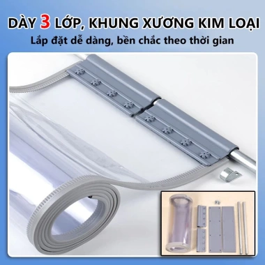 Rèm Nhựa PVC Ngăn Lạnh Trong Suốt Có Viền Nam Châm - Tặng Đầy Đủ Phụ Kiện và Ốp Chân Bảo Hành 5 Năm 7 Rèm Nhựa PVC Ngăn Lạnh Trong Suốt Có Viền Nam Châm - Tặng Đầy Đủ Phụ Kiện và Ốp Chân Bảo Hành 5 Năm 7
