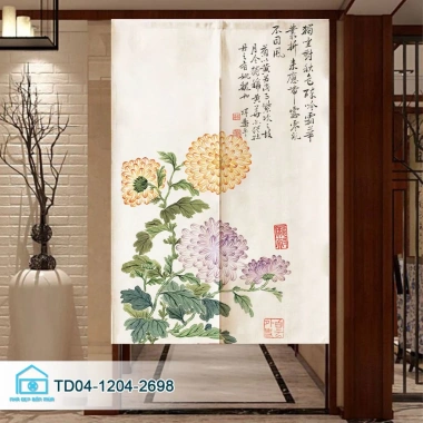 Rèm Noren Nhật treo lối đi, trang trí nhà hàng, hoạ tiết vòm cong - Giá 165.000