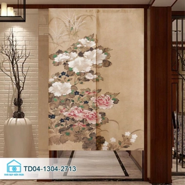 Rèm Noren Nhật treo lối đi, trang trí nhà hàng, hoạ tiết vòm cong - Giá 165.000