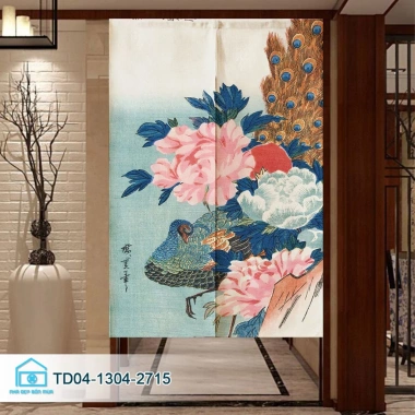 Rèm Noren Nhật treo lối đi, trang trí nhà hàng, hoạ tiết vòm cong - Giá 165.000