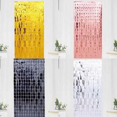 Rèm ô vuông kim tuyến - Rèm lá trang trí sinh nhật, cưới hỏi, tiệc party, chỉ 23.000đ 7