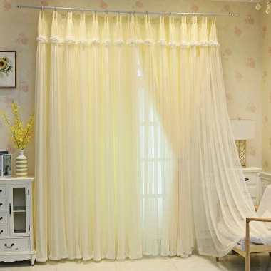 Rèm ren D17 phong cách công chúa Hàn Quốc, có lỗ, treo cửa sổ, giá ưu đãi 389k