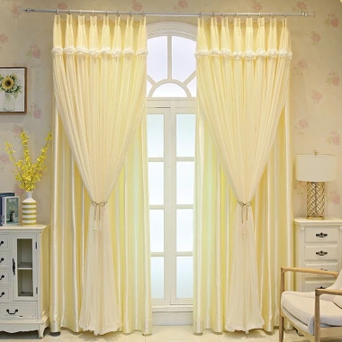 Rèm ren D17 phong cách công chúa Hàn Quốc, có lỗ, treo cửa sổ, giá ưu đãi 389k