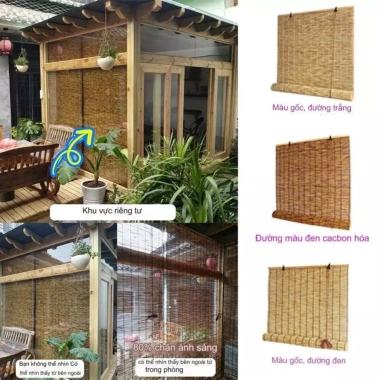 Rèm sậy điều chỉnh 100cm - Che nắng, che mưa, trang trí tường, vách ngăn, giá ưu đãi 200.000đ 6